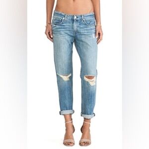rag & bone Boyfriend Moss Ripped-Knee Jeans
